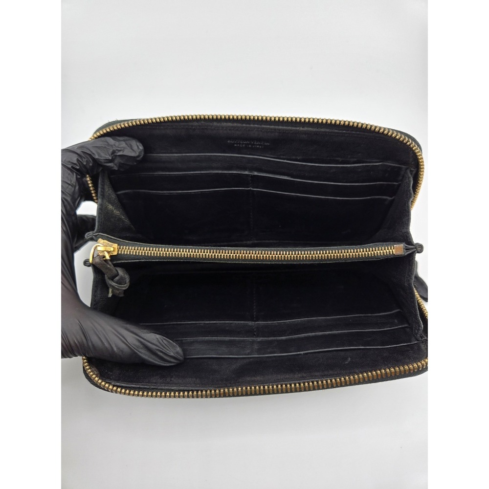 Bottega Veneta Intrecciato Leather Zip Around Wallet Black 114076 V0013 1000 - Picture 3 of 10